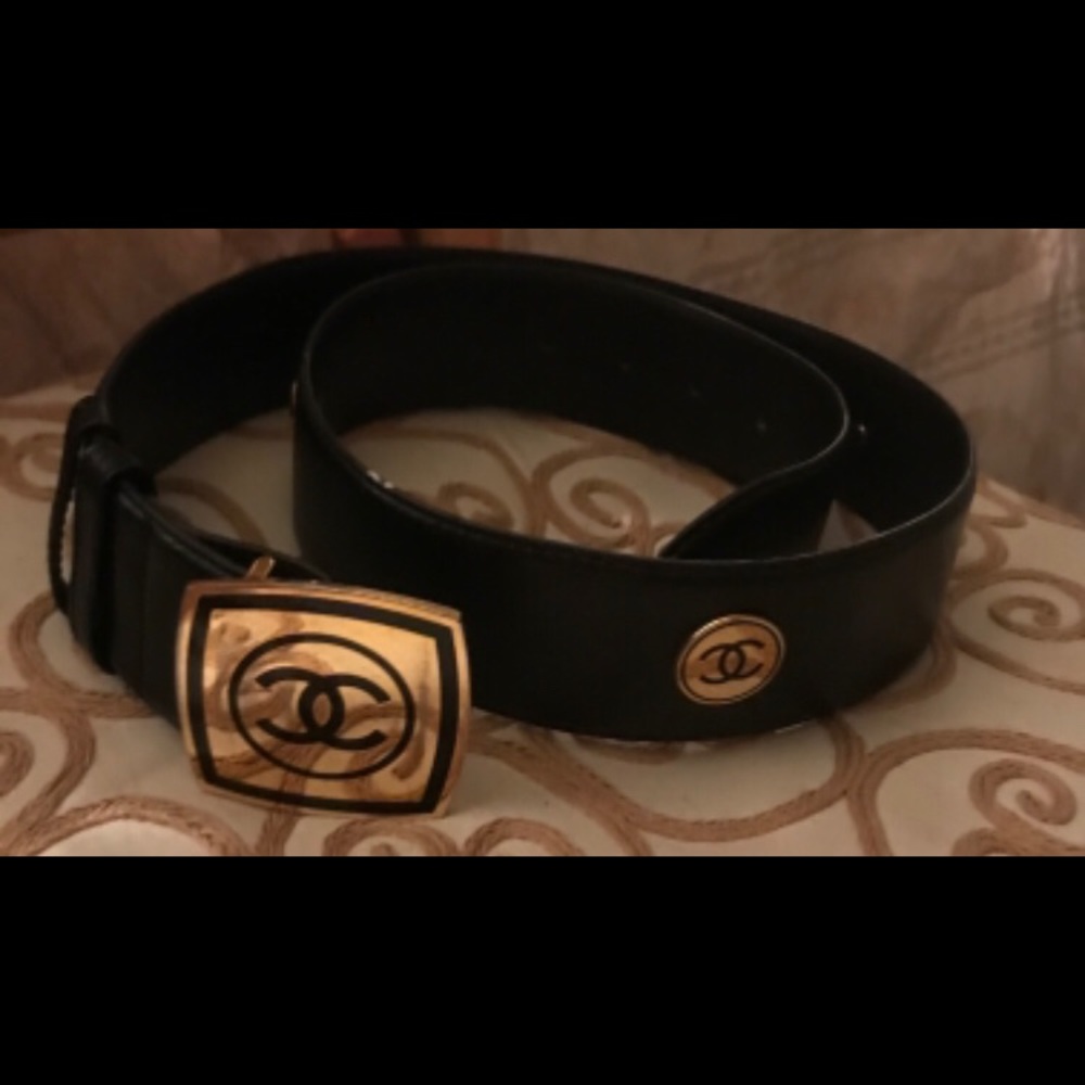 Vintage leather black Belt